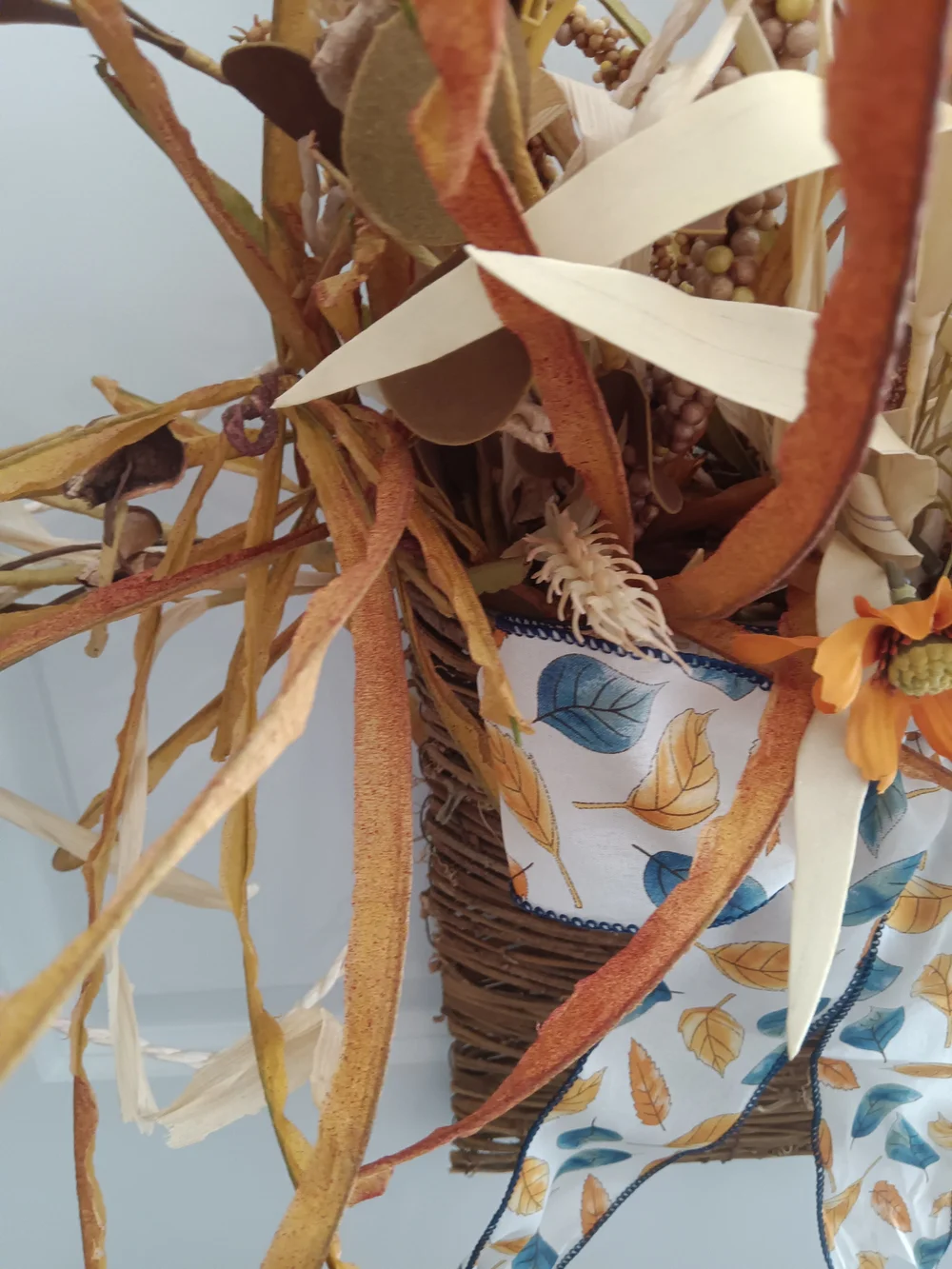 Autumn Orange Floral Hanging Basket by
